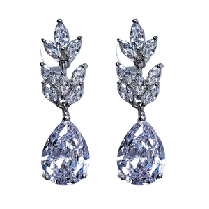 Clear Crystal Vine Earrings