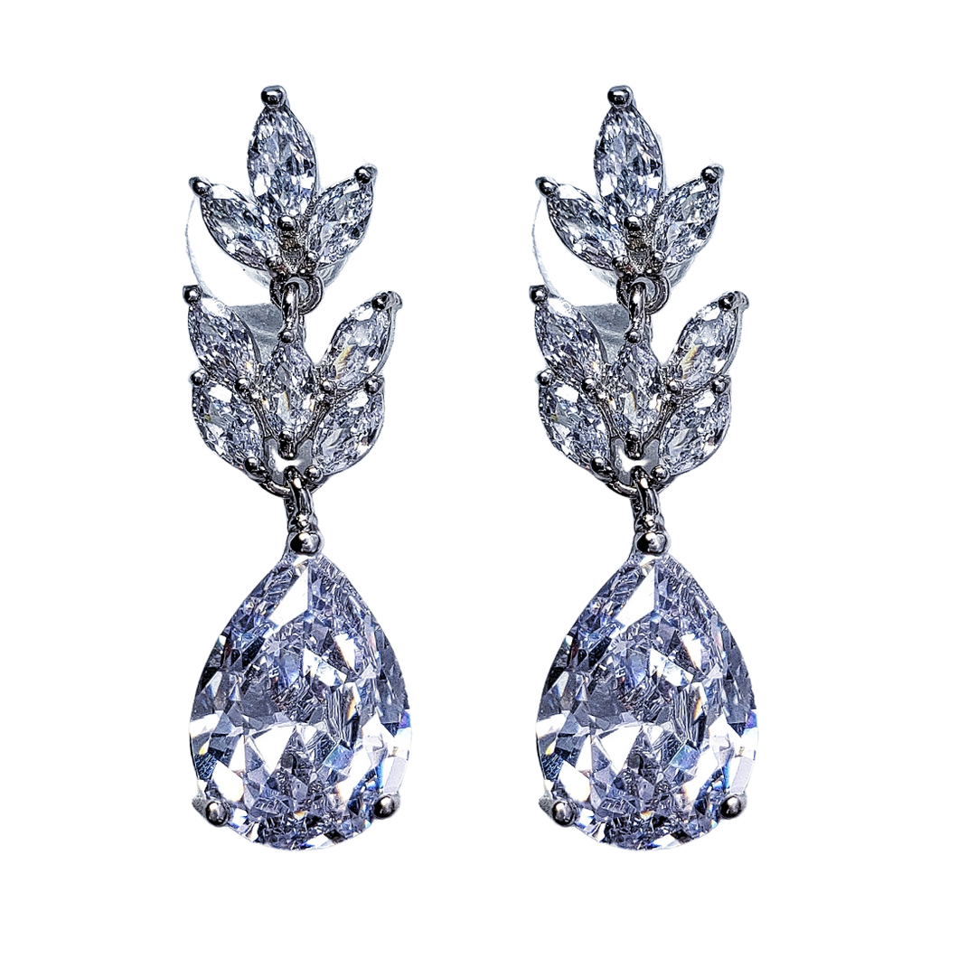 Clear Crystal Vine Earrings
