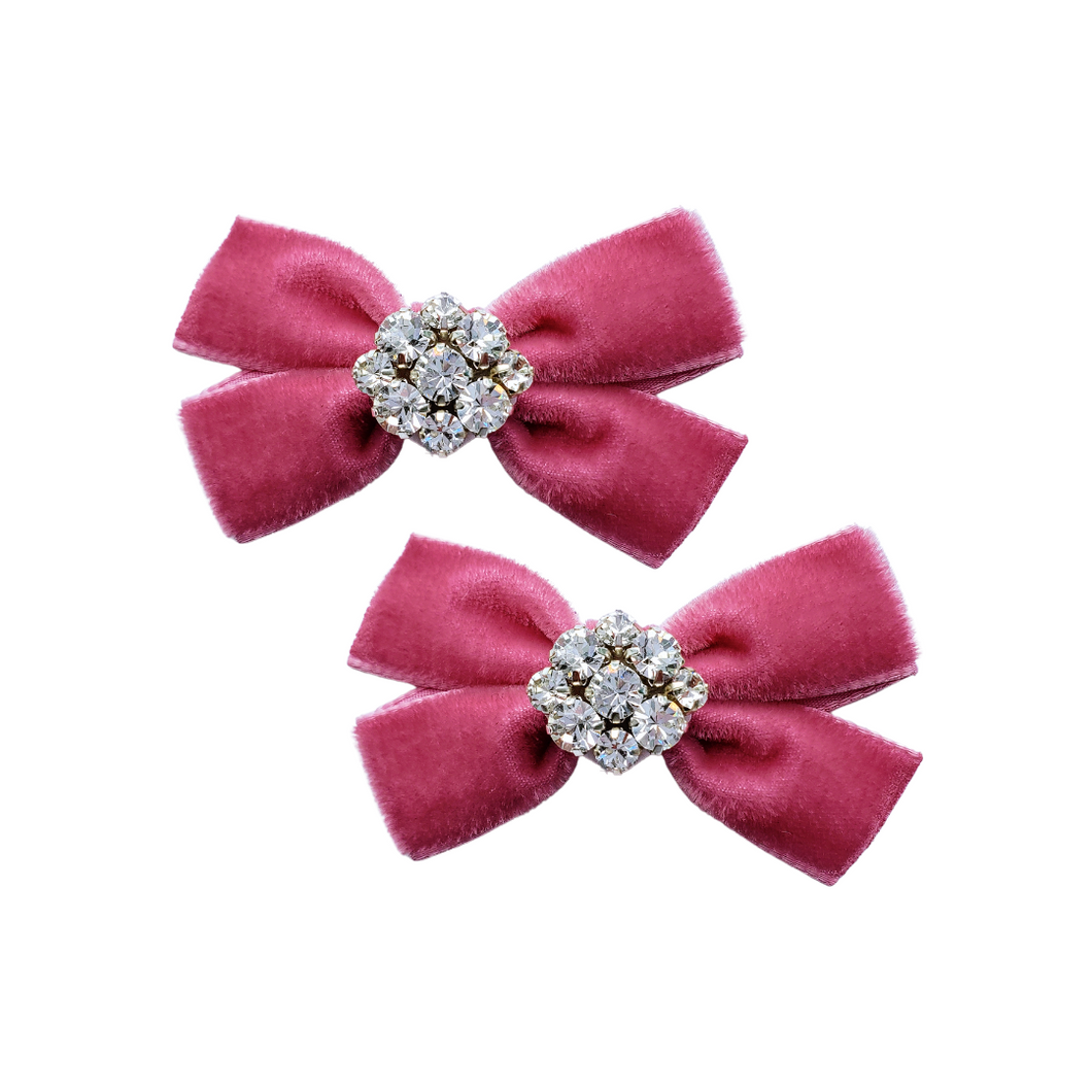 Raspberry Pink Mini Bow Duo